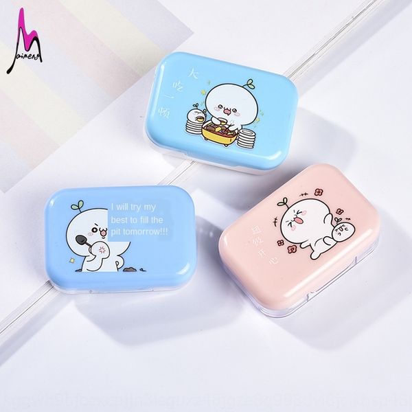 

cute cartoon facial invisible glasses case glasses case small and portable contact lenses storage box companion box