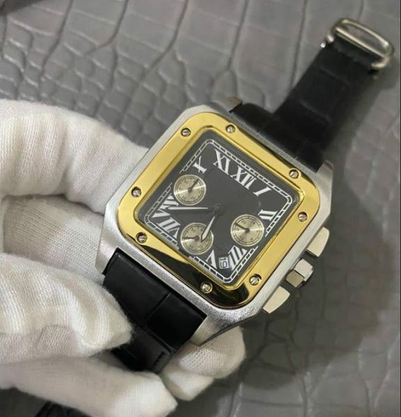 

men watch leather strap quartz movement fashion sports business men designer men watches ing, Slivery;brown