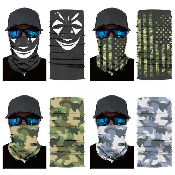 

us stock bandanas scarves multifunctional outdoor cycling masks skull scarf magic turban sunscreen hair band riding cap multi styles fy7#810, Blue;black