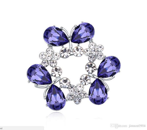 

бесплатная доставка ювелирные изделия способа, используя swarovski elemental кристалл брошь калина plicatum high-end украшения броши булавки, Gray