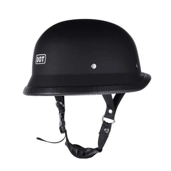 

retro half motorcycle helmets matte black german half face helmet chopper cruiser biker s/m/l casque dot approved