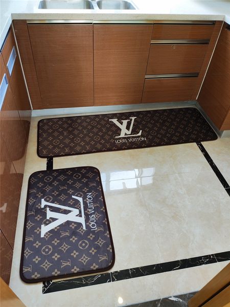 

brown l letter carpet fashion bath mats rug new style flower print carpet 2 pieces sets ing