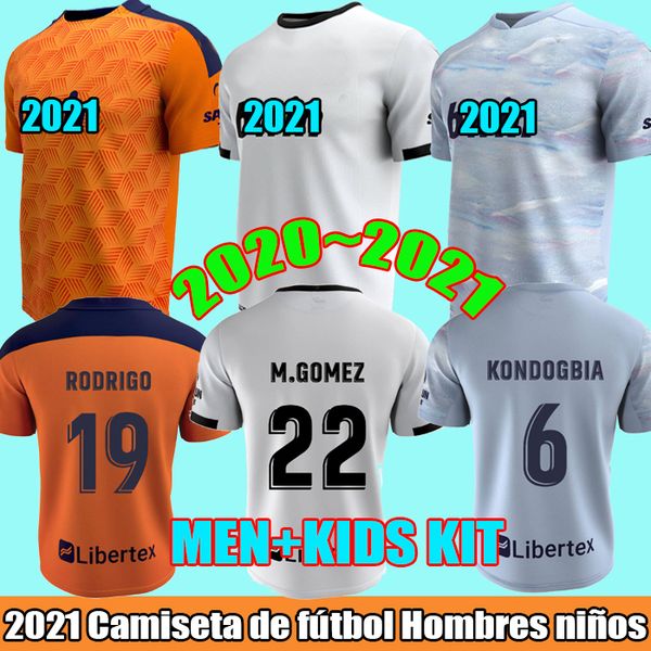 

2020 2021 valencia cf soccer jerseys rodrigo gaya 20 21 parejo gameiro football shirts m.gomez kondogbia mens kids camisetas de futbol, Black;yellow