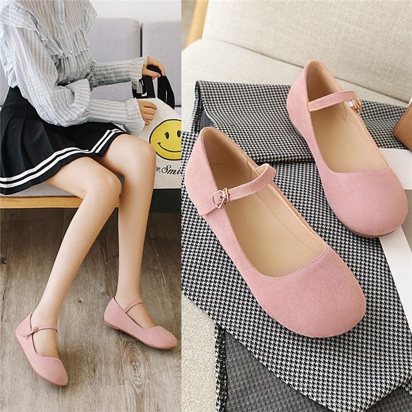 

flat shoes women mary jane ladies shoes flats fall buckle school ballerina flats footwear black pink big size 9  33 43