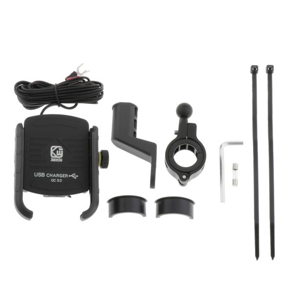 

motorcycle handlebar phone holder qc3.0 quick charger for smart phone gps