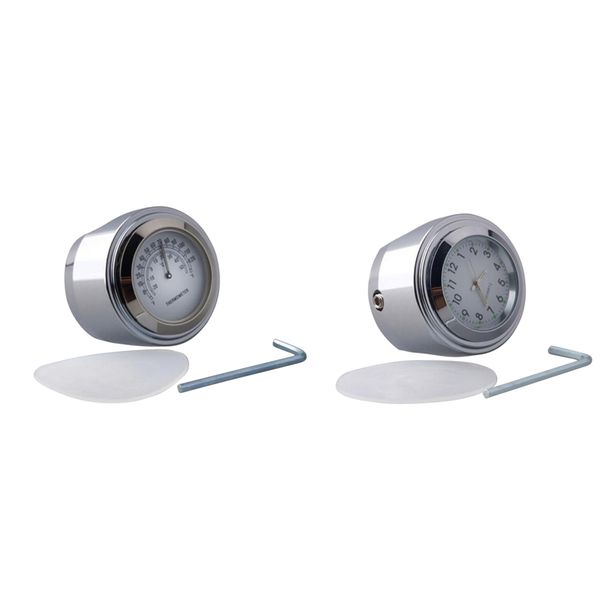 

waterproof motorcycle handlebar quartz thermometer+clock luminous white