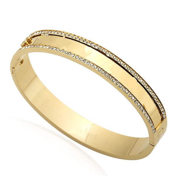 

luxury designer jewelry women bracelets double row diamond bracelet lovers fashion bracelet stainless steel iced out bracelet valentine&#039, Black