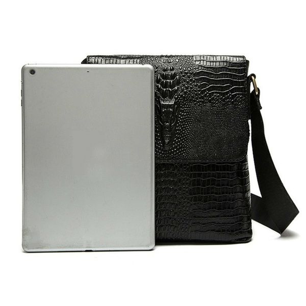 

crocodile men messenger bag genuine leather business bag real cow leather lapshoulder men's crossbody travel bags