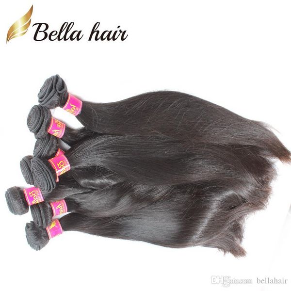 Bellahair Capelli vergini peruviani non trattati tesse capelli visone dritto capelli umani estensioni doppia trama colore naturale all'ingrosso all'ingrosso