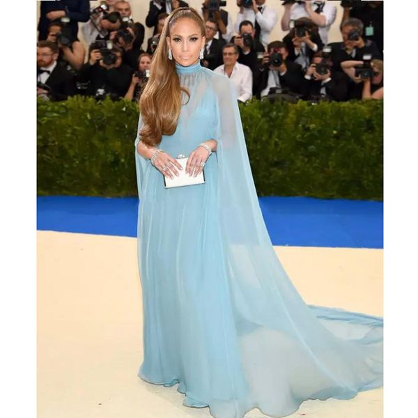 

two pieces light sky blue prom dresses a line new formal cape chiffon gala red carpet dress celebrity evening gowns cheap, Black;red