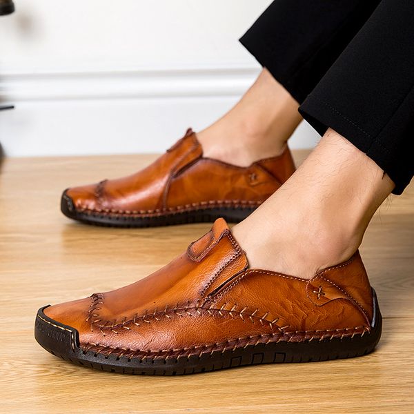 

fashion men's driving shoes 2019 handmade classic mens shoes casual breathe light loafers men plus size moccasins hc-190, Black