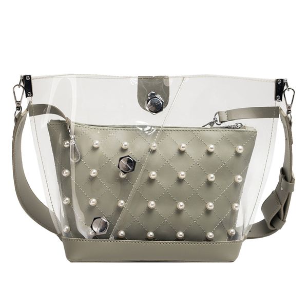 

litthing 2019 women's transparent pearl broadband messenger bag leather cute waterproof candy color crossbody shoulder bag