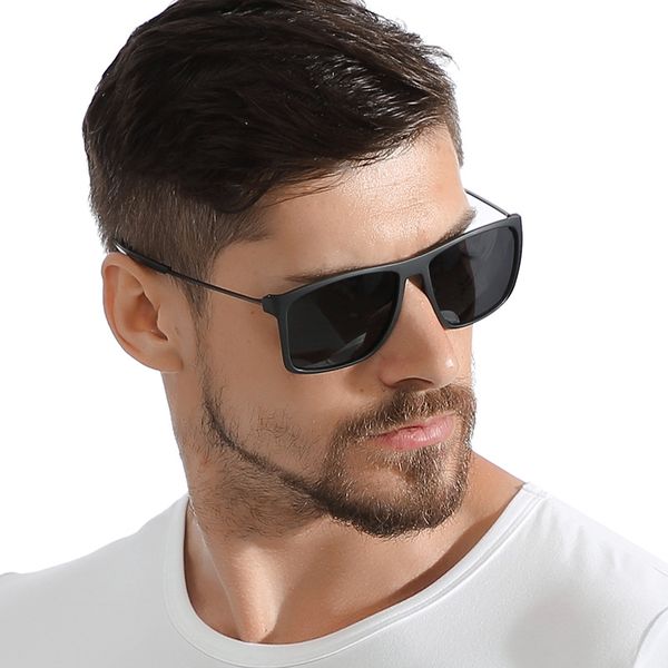 

brand designer design sunglasses men polarized square driver glasses driving mirrors vintage outdoor sports male sun glasses, White;black