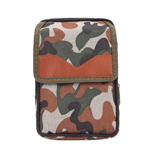 

1pc large capacity waist bag men outdoor style vertical canvas waterproof zipper double pouches belt running bags
