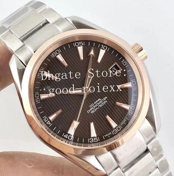 

top luxury mens розового золота автоматические часы мужчины vs factory осевая cal.8500 diver 150m часы planet механические eta аква кристалл, Slivery;brown