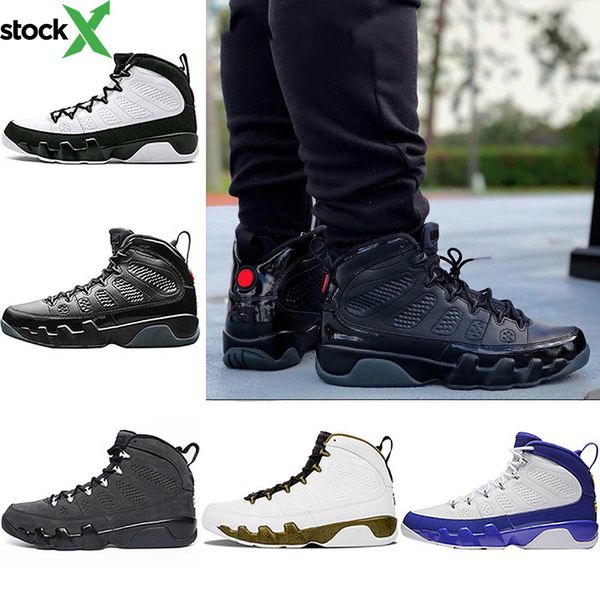 

new mens 9 9s designer bred basketball shoes la space jam tour yellow men sports trainers anthracite sneakers size 41-47, Black