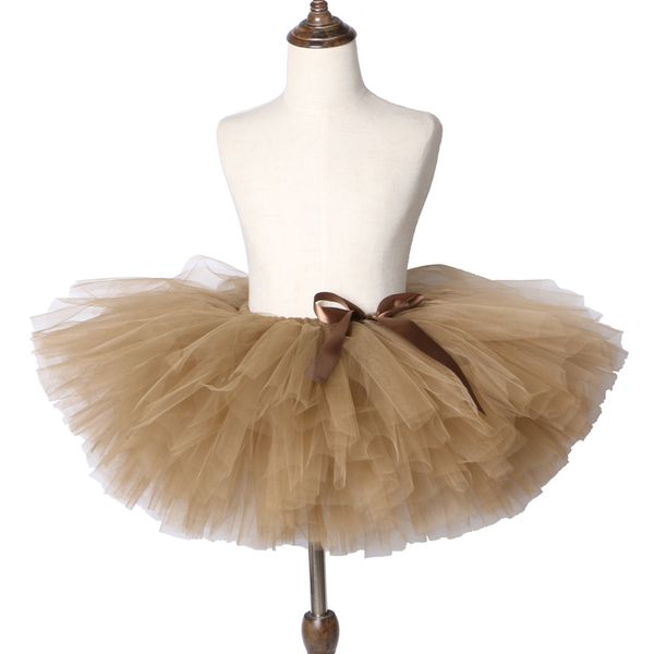 

brown baby girl skirt tutu for kids princess birthday party ballet dance skirt girls fluffy pettiskirt children girls tutu skirt y200704