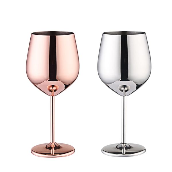 

500ml wine glasses copper silver 304 food grade stainless steel goblet juice drink champagne goblet party barware kitchen tool