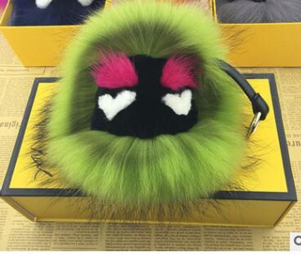 

Fur Pom Poms Bag Bug Little Monster Bag Bugs Charm Mink Fur Pompom Keychain Handbag Charm Car Luxury Bag Pendant Gift