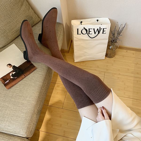 

2019 new women winter boots platform female casual shoes woman sock shoes female socks boots chaussures femmes nouveau y11-73, Black
