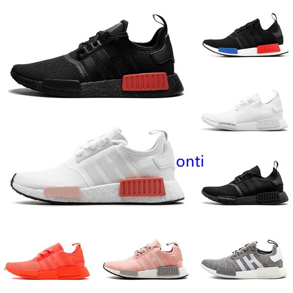 

triple black nmd r1 men women running shoes white solar red marble cool grey thunder og oreo mens trainer runner outdoor sports sneakers