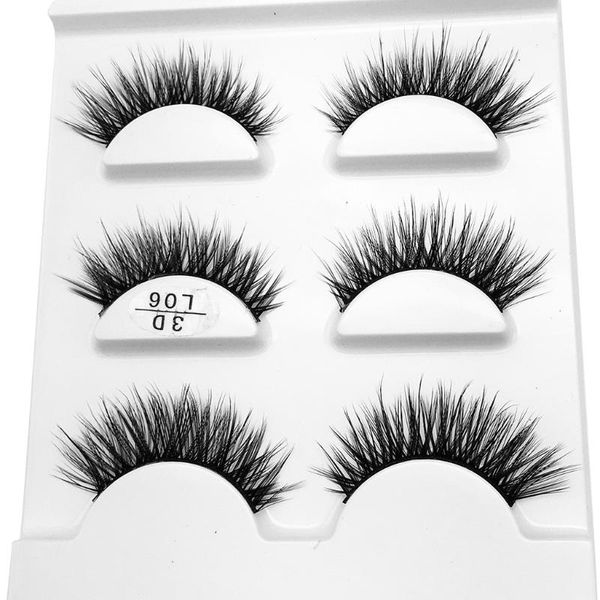 

3 pairs of false eyelashes are handmade to lengthen eyelashes at the end of eyes makeup maquiagem lashes maquillaje