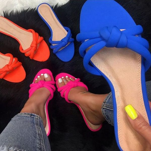 

fashion ladies slippers candy-colored slippers 2020 new ladies wild beach shoes flat outdoor, Black