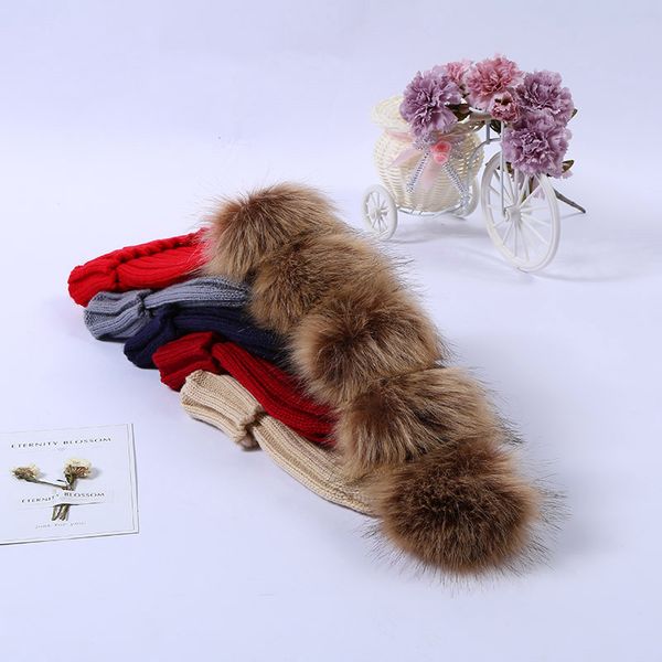 

knitting winter pom pom hat beanie winter wool women hats 5 colors