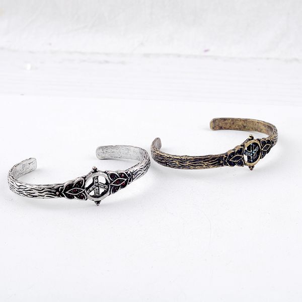 

10pcs / lot fashion jewelry vintage metal anti-war peace sign bangle cuff bracelet, Black
