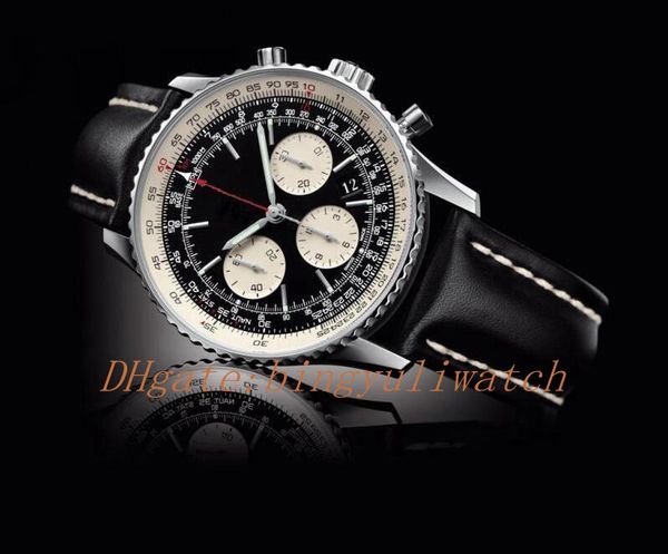 

luxury factory sale luxury quartz chronograph work mens watch brnad black dial chronometre stainless steel1884 wrist watches, Slivery;brown