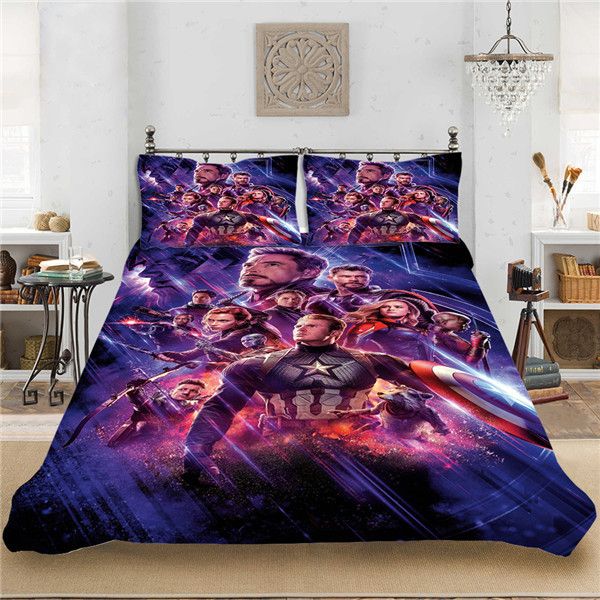 

marvel avenger hero 3pcs/set bedding set sheet children room bed sheet pillow case bedding set