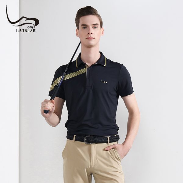 

eagegof golf shirts men's summer short sleeve sportswear quick dry male golf wear 2019 new fashion brand clothes vs descente, Black;blue