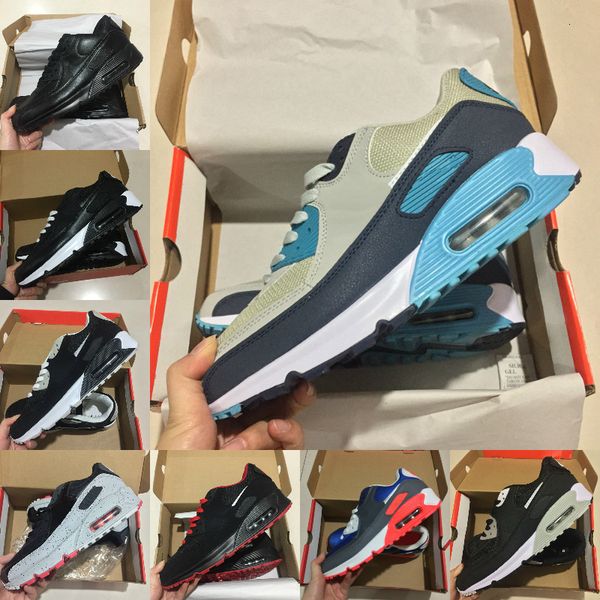 

2020 air cushion 90 casual running shoes black white red 90 men women sneakers classic air90 trainer outdoor sports shoe