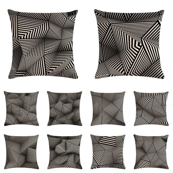 High Quality Black and White Stripe  Cotton Cushion Cover