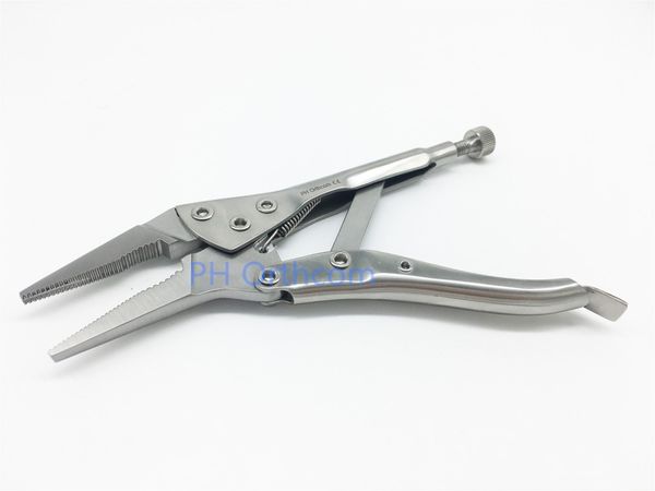 

needle nose locking plier with jaw orthopedic veterinary use, Golden;silver