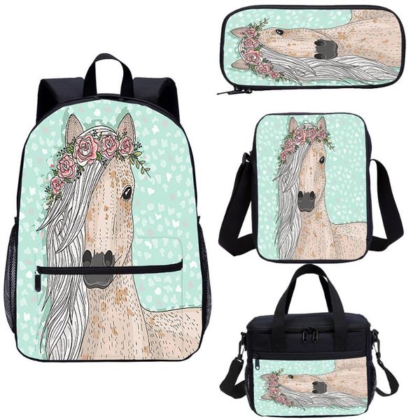 

2020 horse printing children backpack bag school kids book bag lapdaypack back to school gift for boy and girl