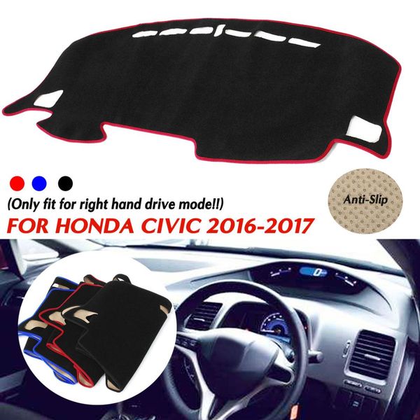 

rhd car dashboard cover dashmat sun cover pad anti-slip dash board carpet for /civic 2016 2017
