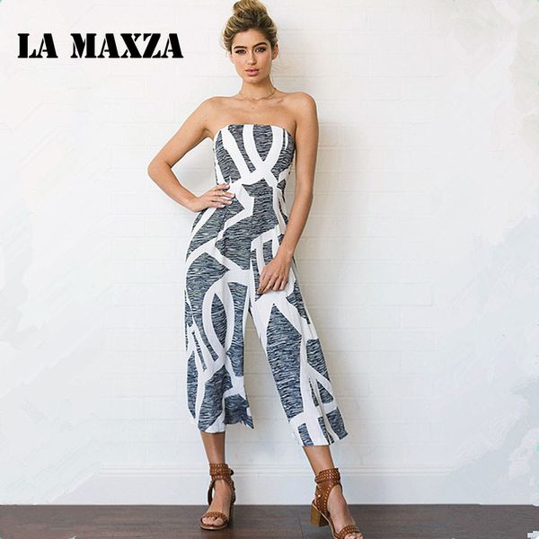 

strapless women jumpsuit romper bodycon body suits for women floral print playsuit, Black;white