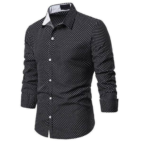

men's dress shirts adisputent slim fit casual houndstooth shirt mens fashions long sleeve button summer autumn men homme business cloth, White;black