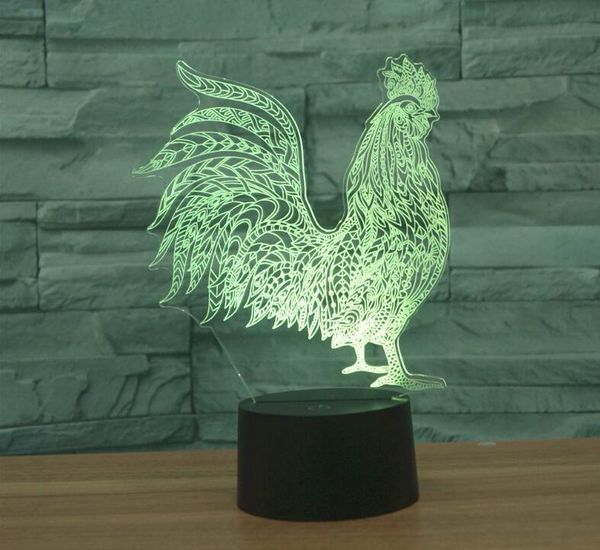 

seven neon]cock rooster chick acrylic 7colors desk lamp 3d lamp novelty child gift led night light millennium falcon light