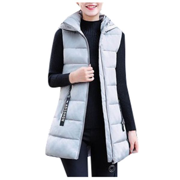 

vests women 2019 winter large size warm soft elegant lovely hooded womens waistcoats korean style zipper leisure ladies vest, Black;white