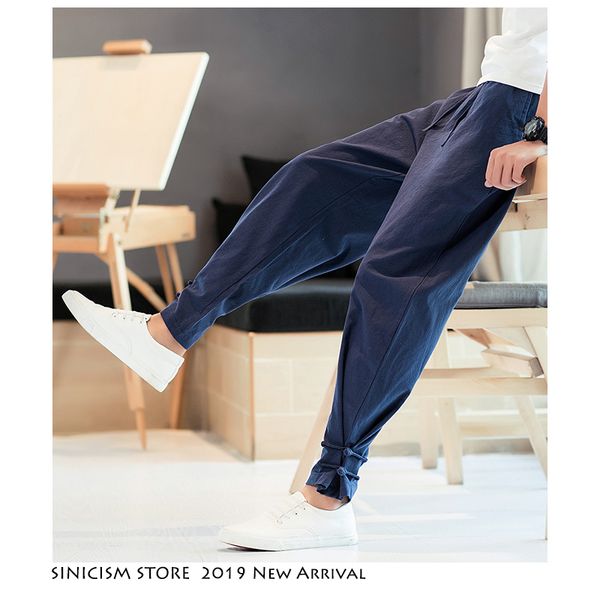 

sinicism store men streetwear joggers 2019 mens casual spring funny track sweatpants male cotton harem jogger hip hop fashions, Black