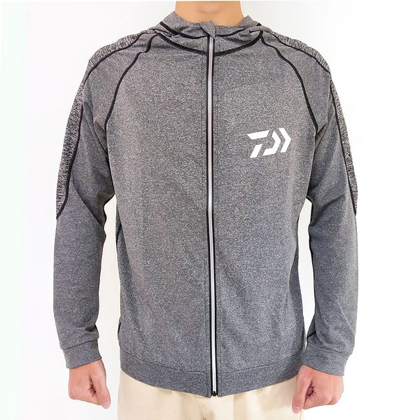 

2019 new outdoor sport fishing shirt clothing hooded men jacket quick-drying coat fishing shirts hiking cycling uv-anti, Gray;blue