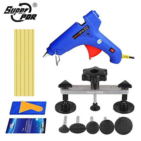 

pdr puller paintless removal puller super body kit pdr 15pcs & repair auto dent kit car ding tool glue hand tool set