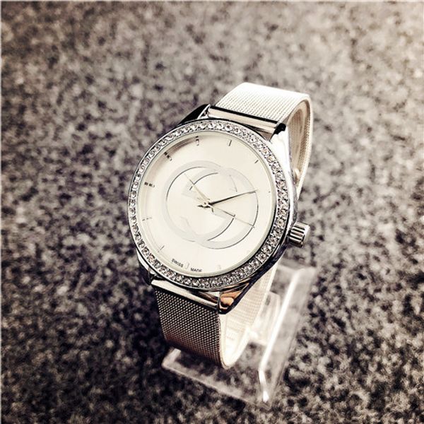 

new womens watchs, stainless steel neutral dial, pointer quartz watches montre de luxe