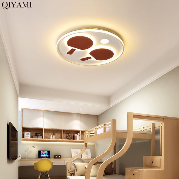 2019 Red Black Color Led Ceiling Lights Modern Lamp Living Room Bedroom Kitchen Table Tennis Shape Surface Mount With Remote Control From Butao