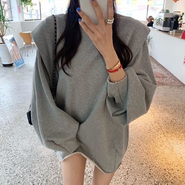 

women sweatershirts casual patchwork womens sweatshirt o neck long sleeve korean female sweatshirts 2019 autumn oversized fashion new, Black