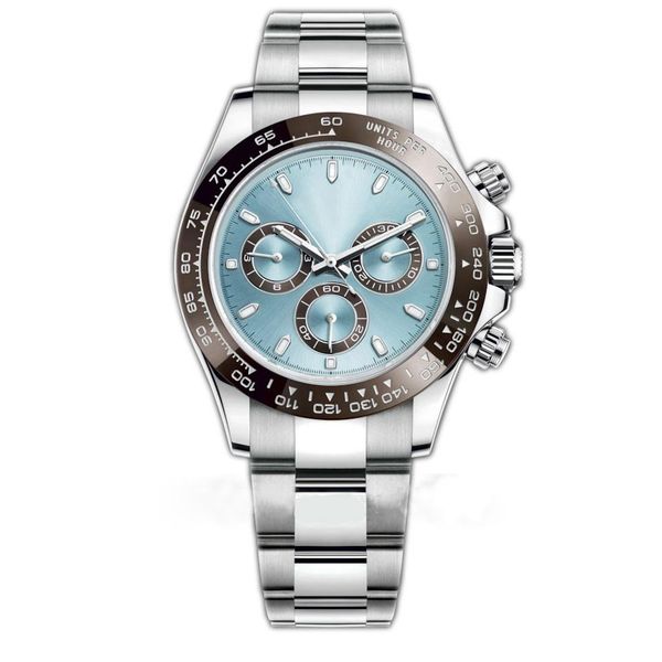 

mens u1 watch 116500ln designer watch montre de luxe automatic wristwatch silver ceramic bezel 316l steel adustable folding buckle, Slivery;brown