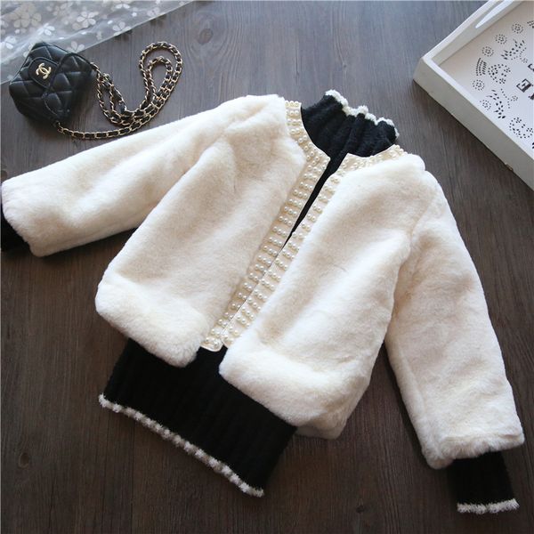 

new girls fur coat o-neck winter spring autumn outerwear kids jacket 8 jt030, Blue;gray