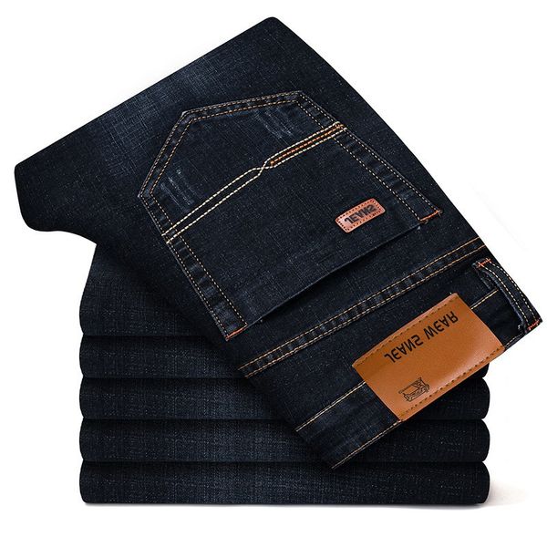 

2018 spring new men's fashion jeans business casual stretch slim jeans classic trousers denim pants male, Blue